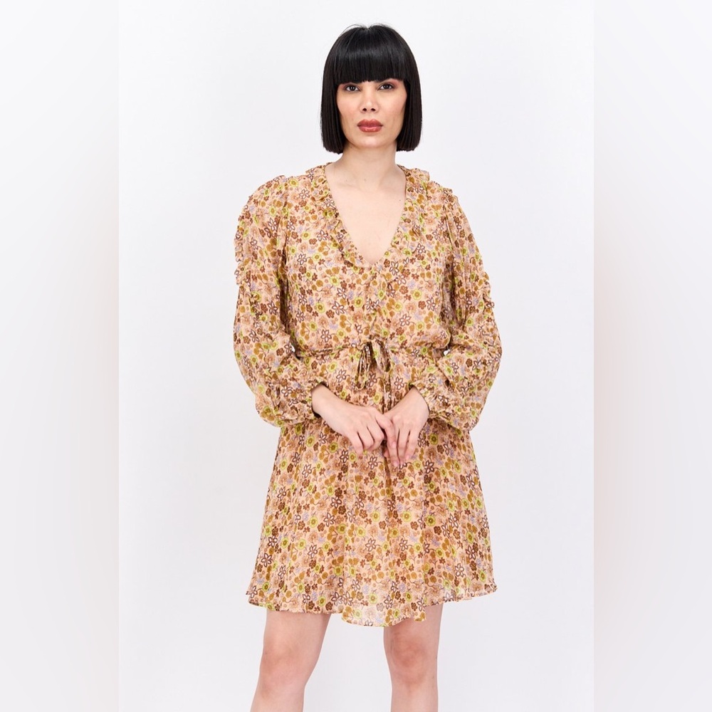 Scotch & Soda Floral Mini Dress - Pink and Brown